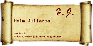 Halm Julianna névjegykártya